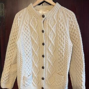 Vintage Cream Cable Knit Cardigan